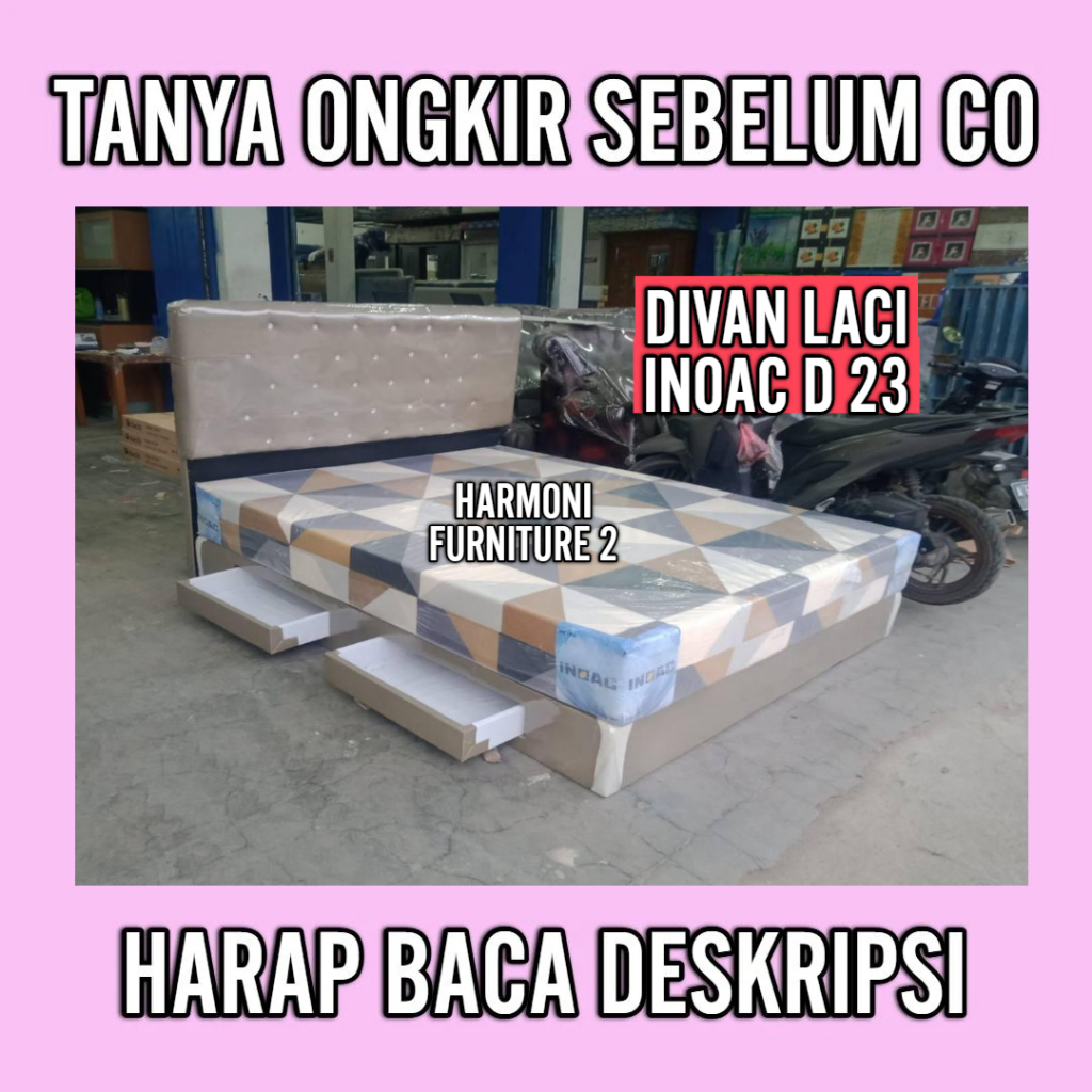 DIVAN SANDARAN LACI + INOAC DENSITY 23 SATU SET DIVAN LACI DAN KASUR BUSA INOAC DENSITY 23 BED SET I