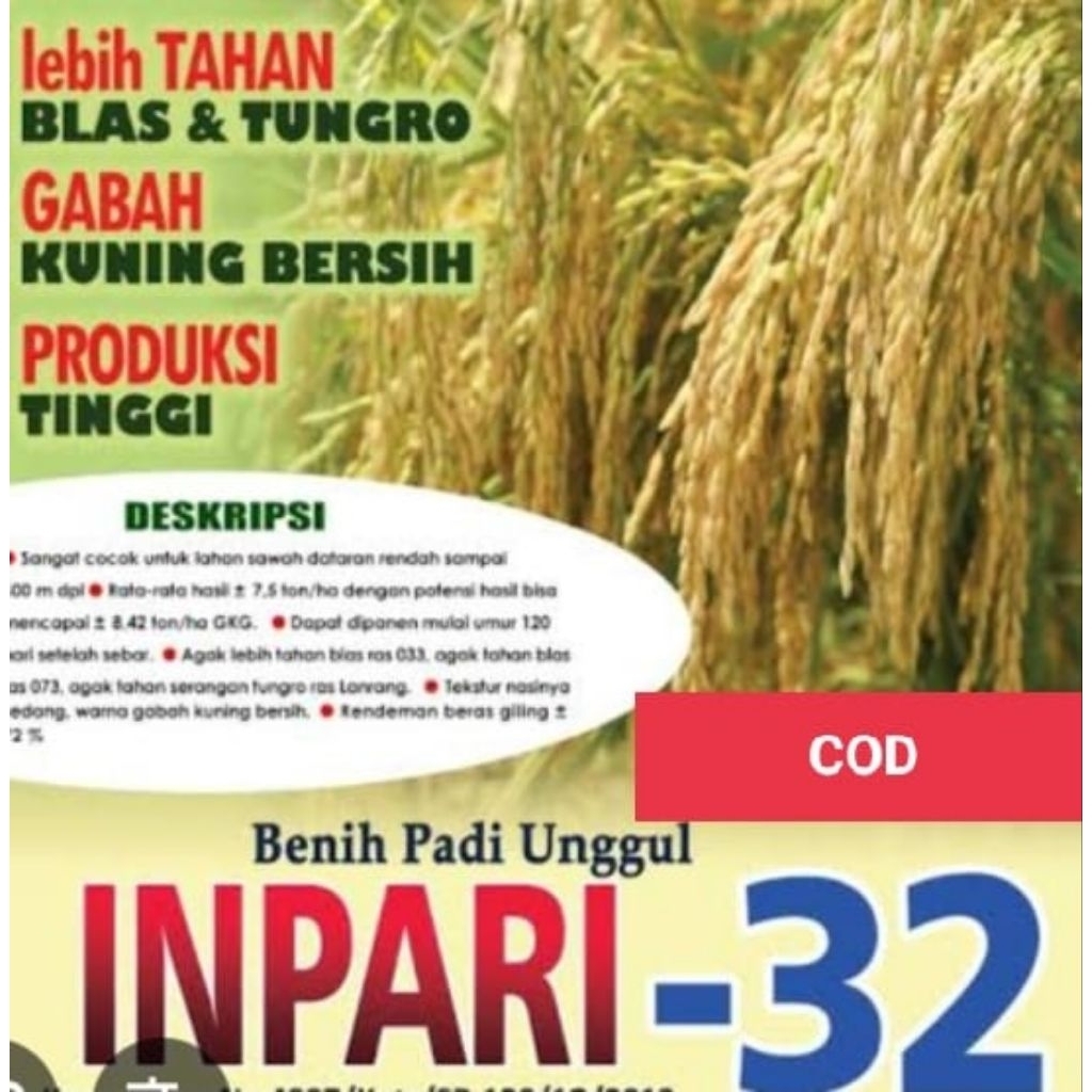 BIBIT PADI INPARI 32 KEMASAN 5 KG
