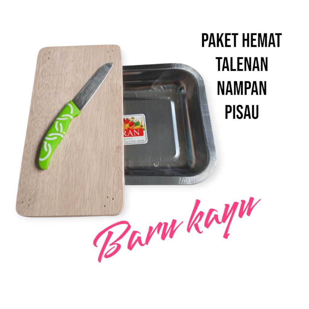 talenan dan wadah peyimpanan lengkap dengan pisau pemotong buah dan sayuran