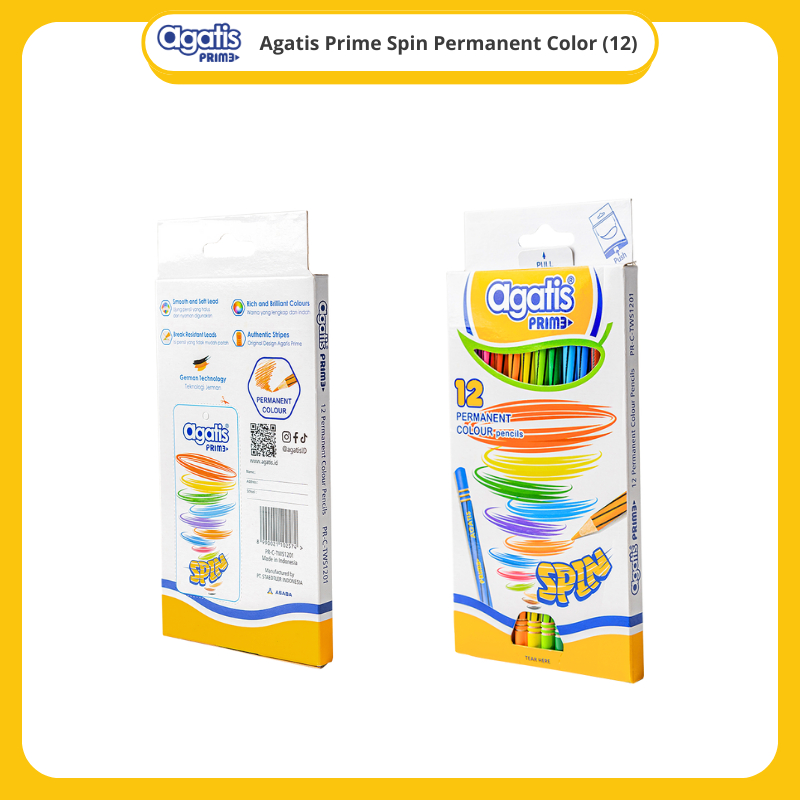 

Pensil Warna AGATIS PRIME Spin isi 12warna Panjang