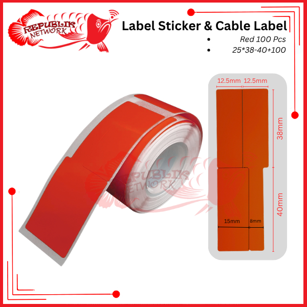 Stiker Label Kabel Jaringan/LAN/Fiber Optic/Listrik Anti Air Cable Label Sticker