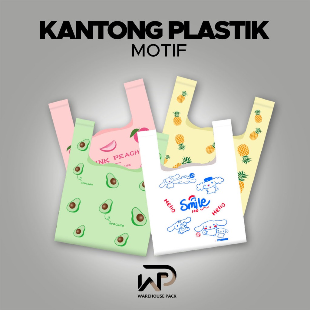 ( 1 Pcs ) Kantong Plastik Kresek Warna Motif | Kantong Plastik Serbaguna | Plastik Motif Lucu Kanton