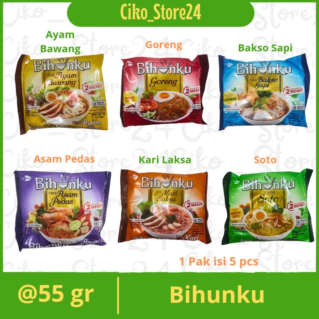 

Bihunku Instant 50gr 1 pack isi 5 pcs