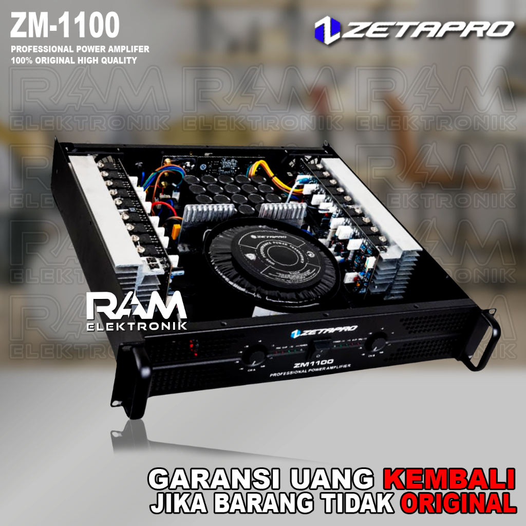 Power Amplifier 2 Channel ZETAPRO ZM1100 | ZM 1100 Class H 2x1100 Watt Original