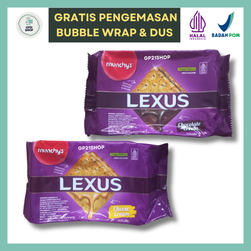 

Munchys LEXUS Sandwich 76gr (4 sachet x 19gr) - Biskuit Crackers Snack Cemilan Murah Enak