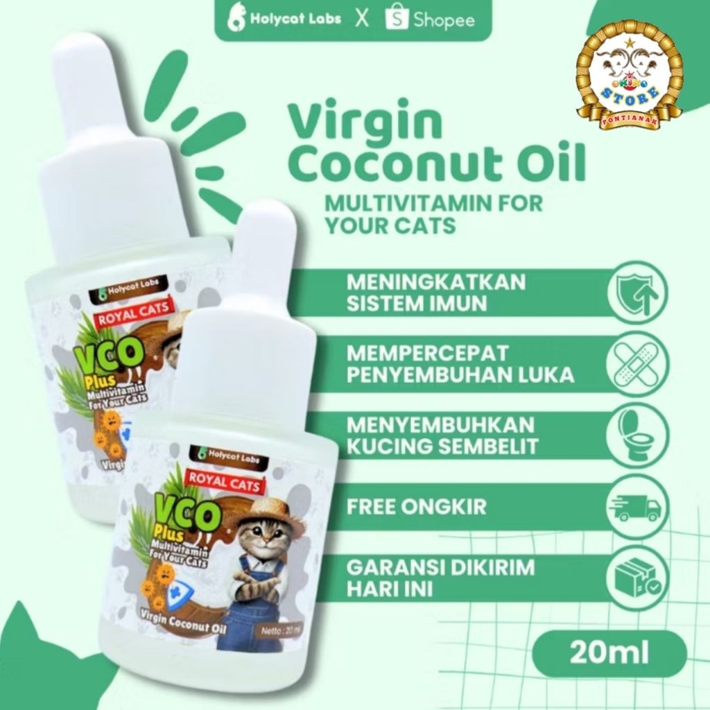 VCO 20ml Virgin coconut oil Royal care Vitamin kucing anjing