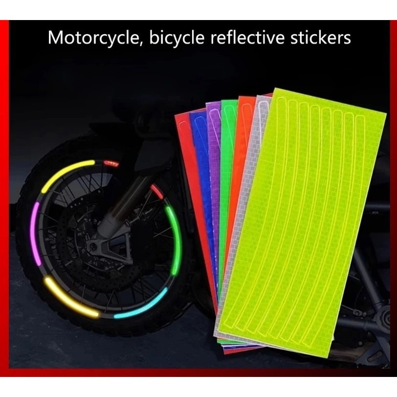 Stiker Strip Velg Sepeda Motor – Reflektor Anti Gores Glow in The Dark Strip Reflektor Stiker Velg G