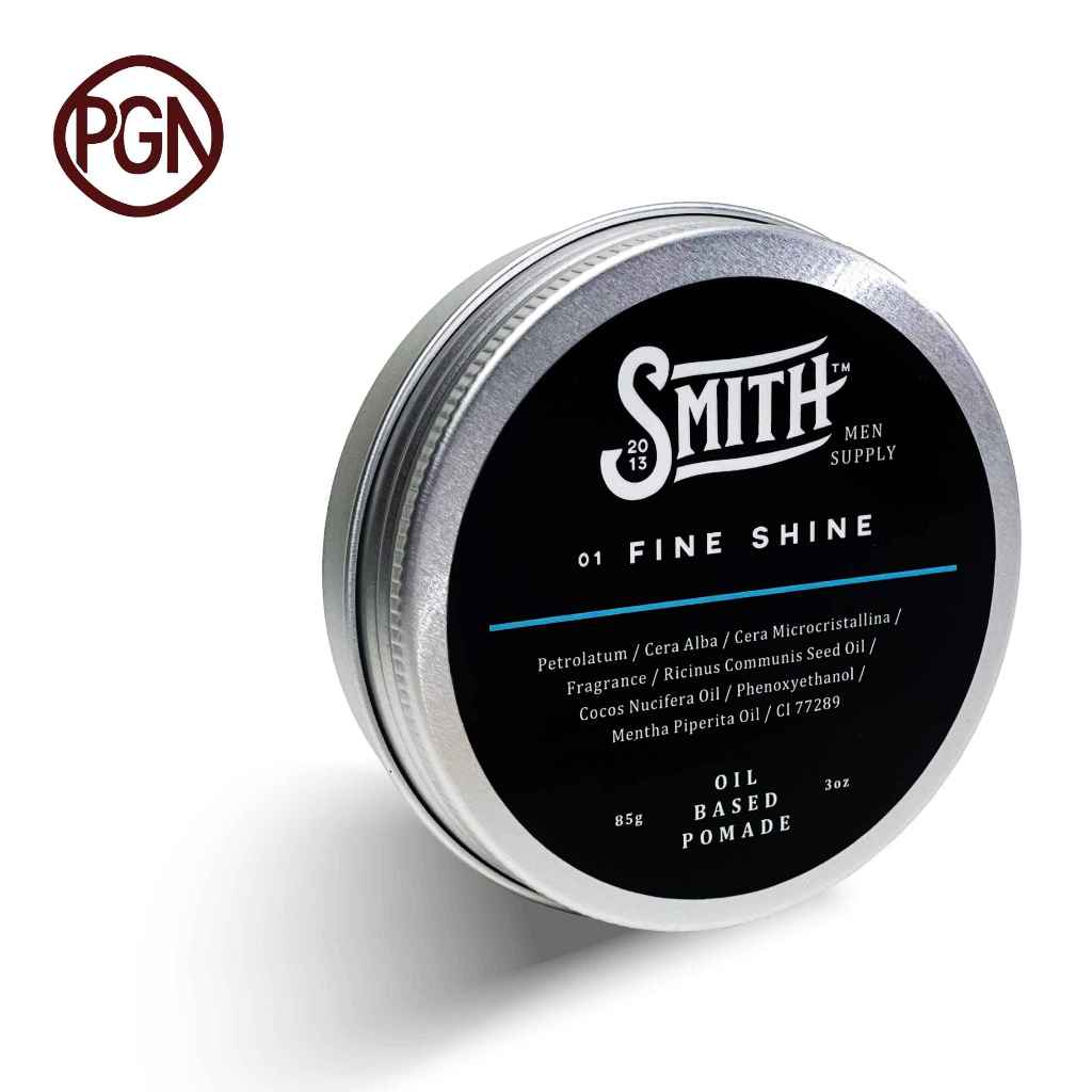 SMITH - Fine Shine Hair Oil Based Pomade 85gr | Pomade Rambut Pria Berkilau | Minyak Rambut Natural 
