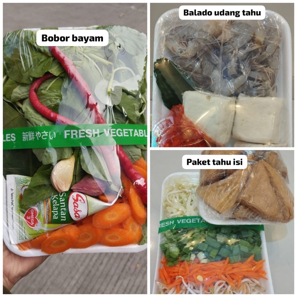 

Paket Siap Masak Bobor Bayam/Balado Udang Tahu/Paket Tahu isi Kirim Instan