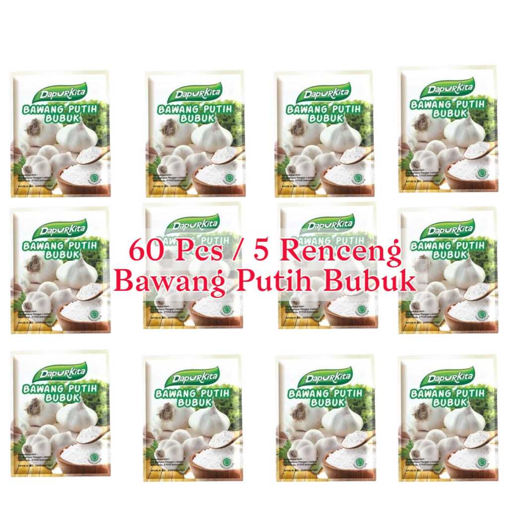 

Dapurkita Bawang Putih Bubuk 60 Pcs / 5 Renceng