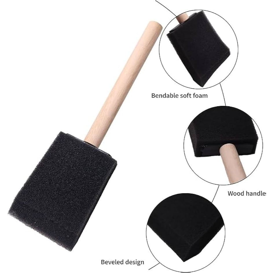 

L- Kuas Busa KOTAK Foam Spons Sponge Decoupage Flat Square Brush Set - Kuas Solventbase Waterbase - Foam Brush Kuas Busa Spon Sponge Spons Cat Paint Paintbrush Lembut Soft Lukis Sepon Untuk Mengecat Hasil Bagus 2025