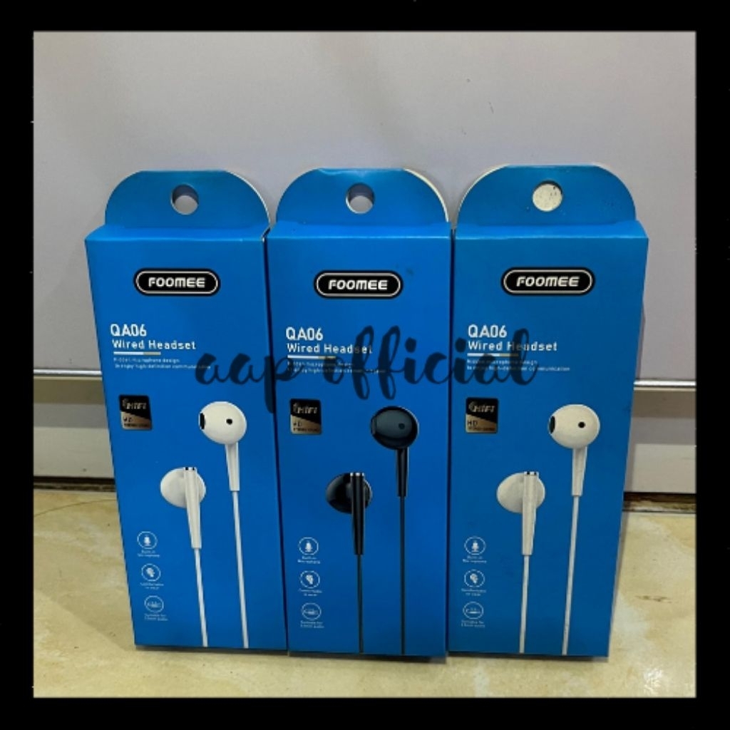 Headset Foomee QA06 Wired Headset Heandsfree Super Bass Original Foomee