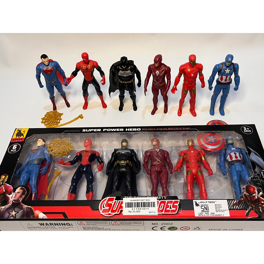 Mainan Anak Robot Avengers Toys Isi 6 Hulk Ironman Captain Amerika Hiasan Kue Tart Dekorasi Cake