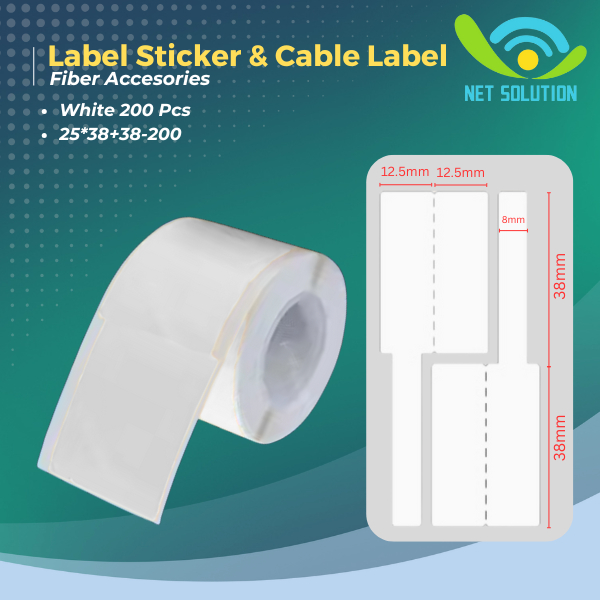 Stiker Label Kabel Jaringan/LAN/Fiber Optic/Listrik Anti Air Cable Label Sticker