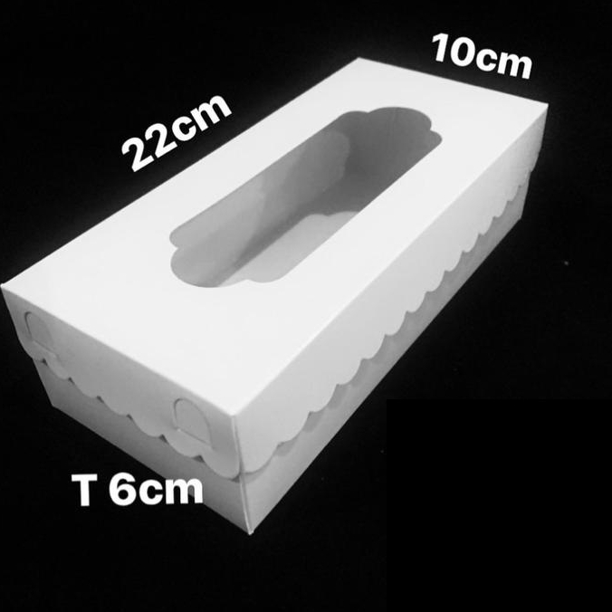 

(10 Pcs)Dus Kue Brownies Coklat 22x10x6 Cm Kotak Mika Korean Garlic Box Putih Model Tutup Renda