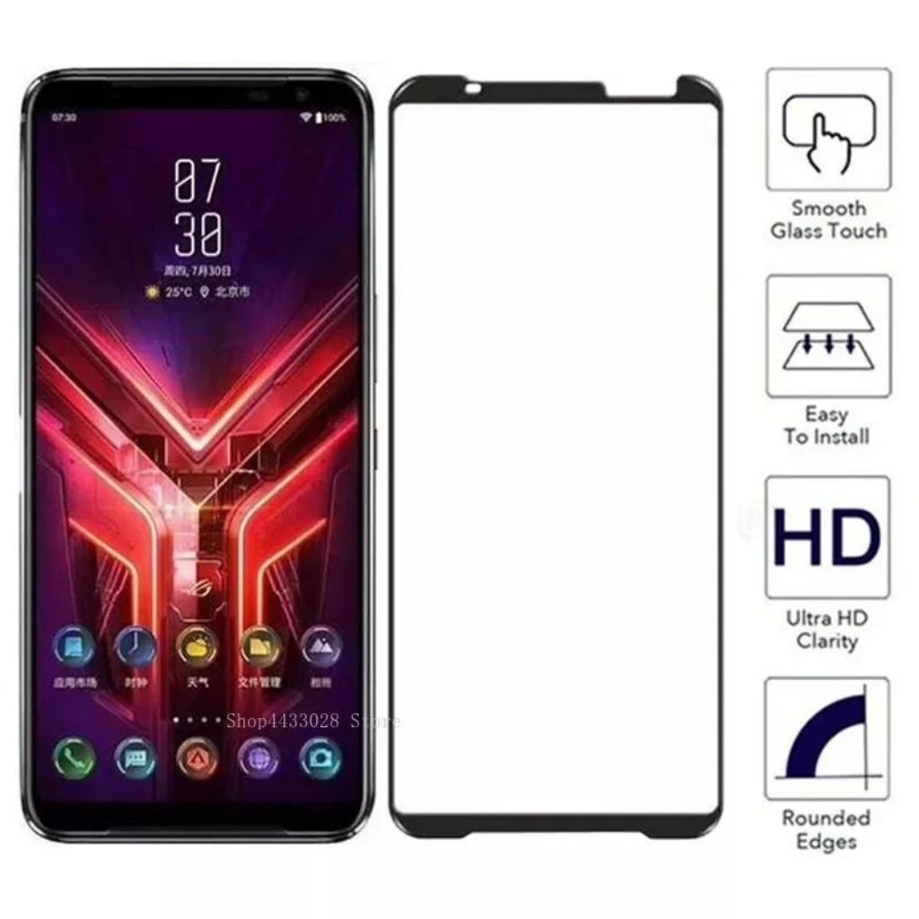 Tempered Glass 9D ROG Phone 1 / 2 / 3 / 5 / 5s Full Cover Screen Protector
