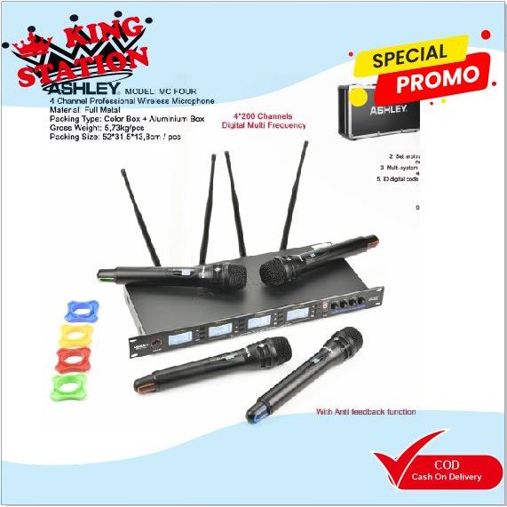 mic wireless Ashley MC FOUR 4 microphone handhel MCFOUR ORIGINAL