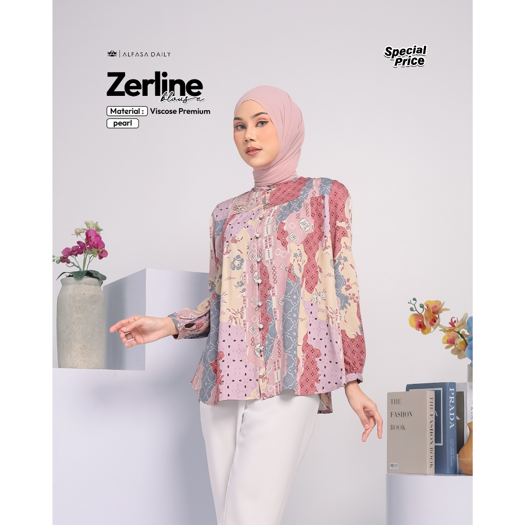 Kemeja Wanita Lengan Panjang ZERLINE BLOUSE - Alfasa Daily