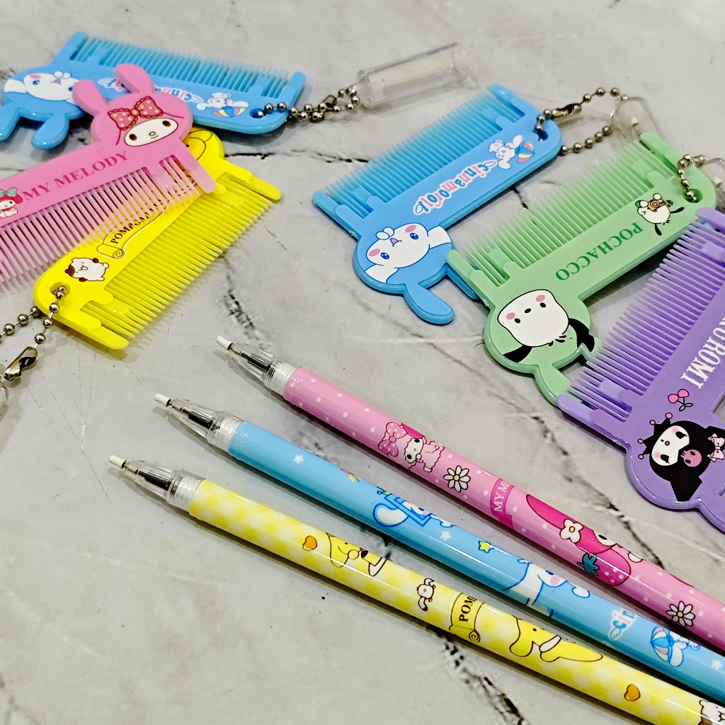 

SELUSIN ( 12 BIJI ) Gel Pen Pulpen Gel Gantungan Boneka Lucu Fancy
