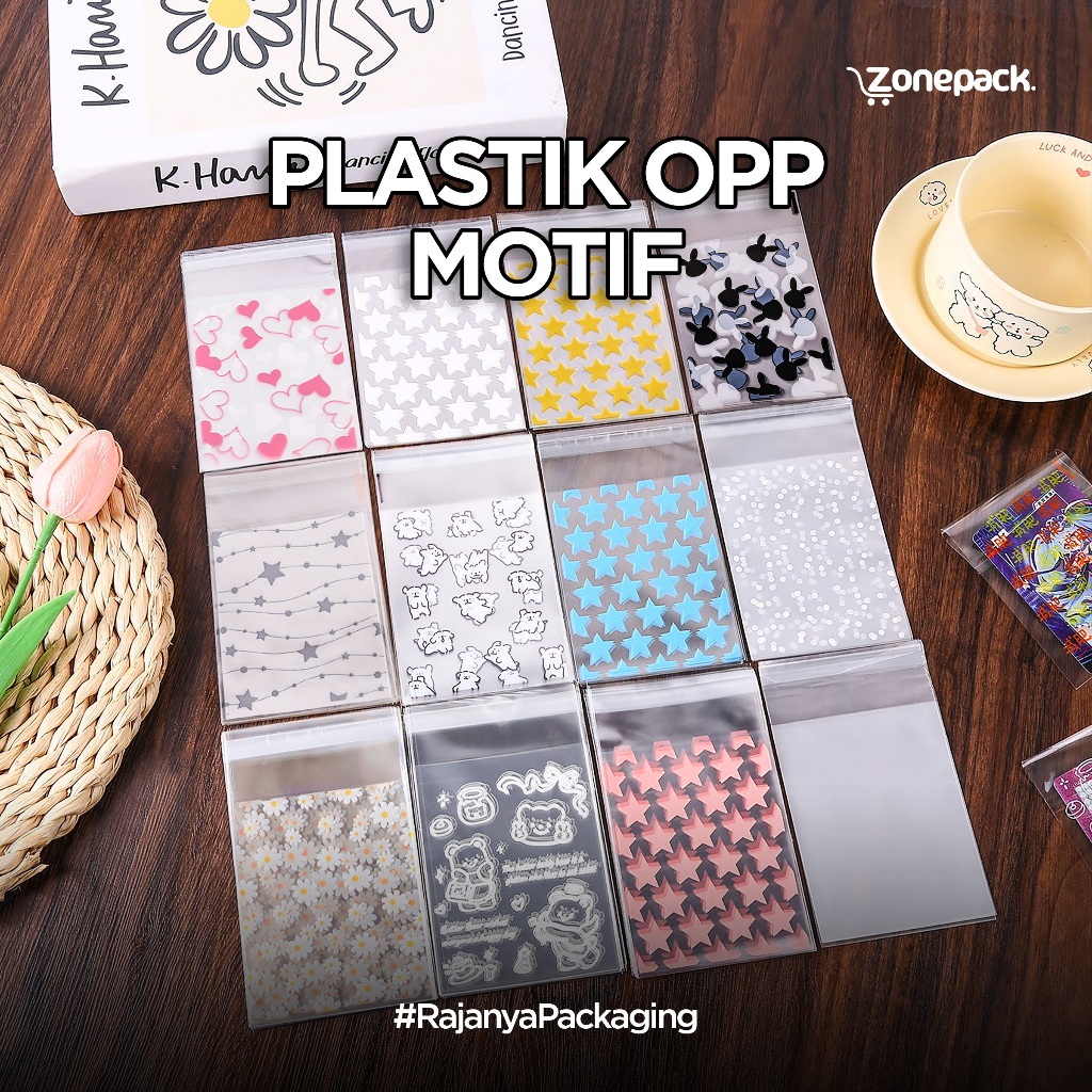 

Plastik Opp Motif Polkadot Bintang | Plastik Packing Bening Sleeve Cover Kartu Kpop | Plastik Opp Kemasan Perekat Permen Plastik Cookies