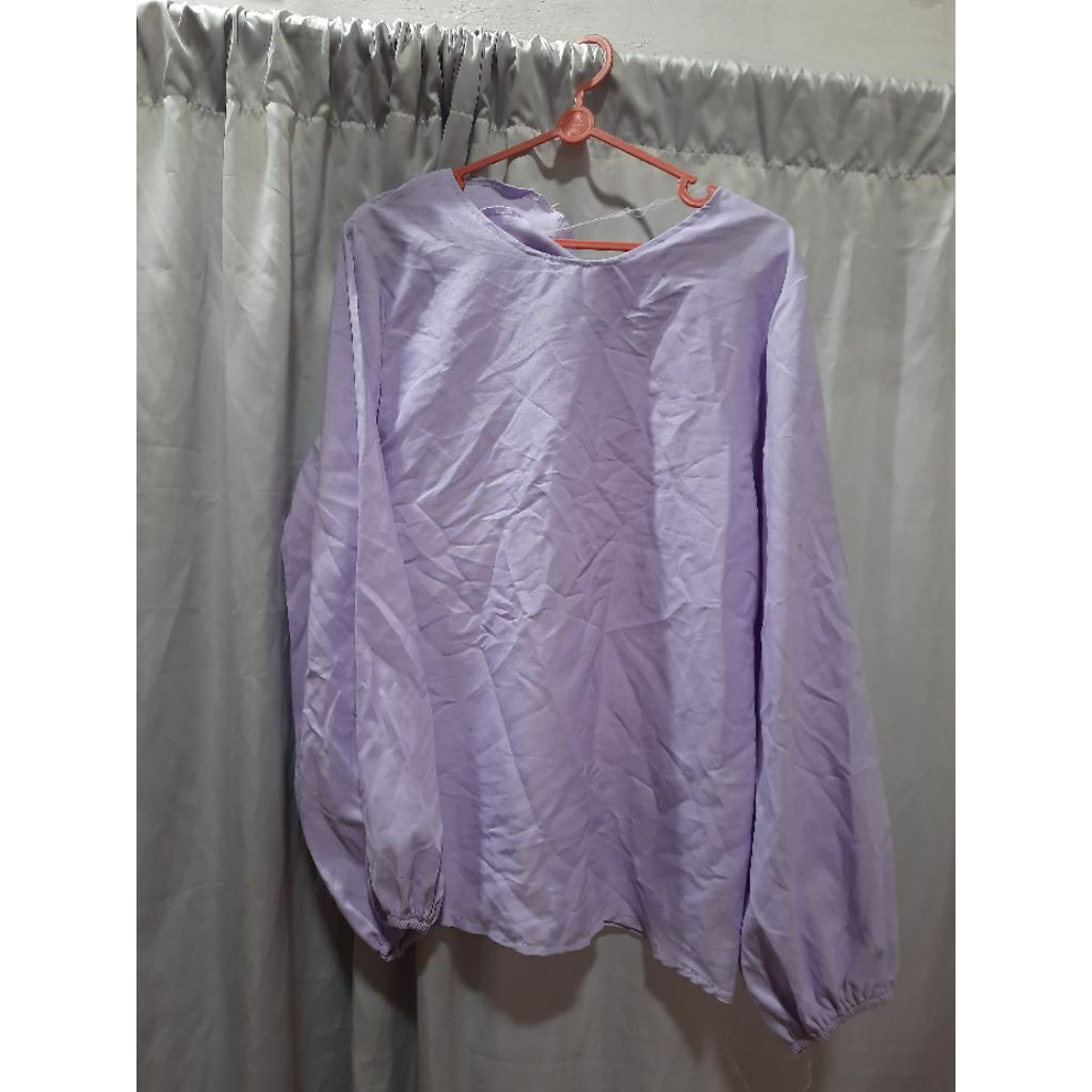 preloved kaos lengan panjang muslim atasan kerut blouse blus