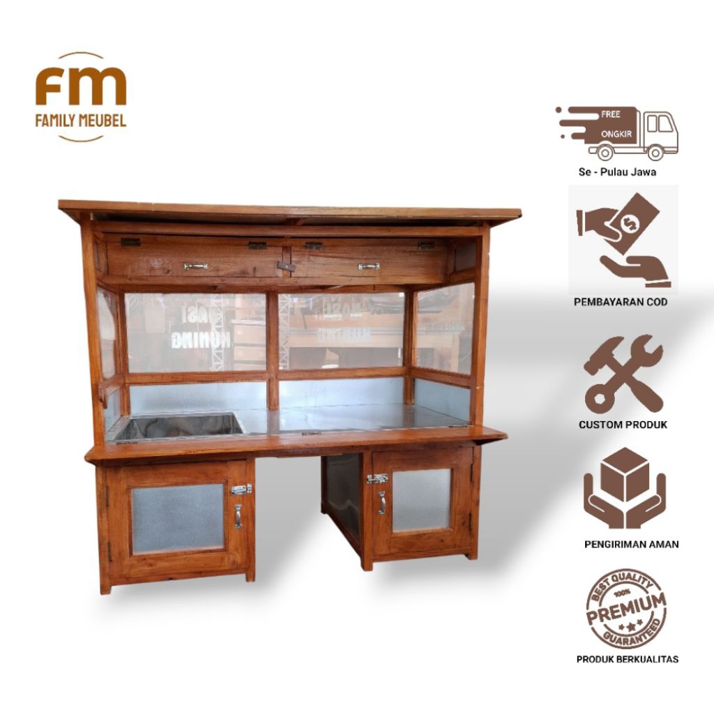 Gerobak motor nasi kuning, Gerobak motor full kaca