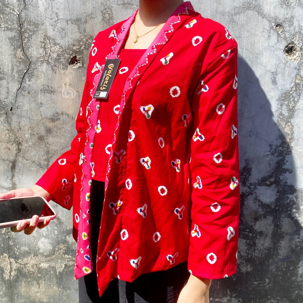 Kebaya Kutu Baru Batik Jumputan Katun Premium Alusan
