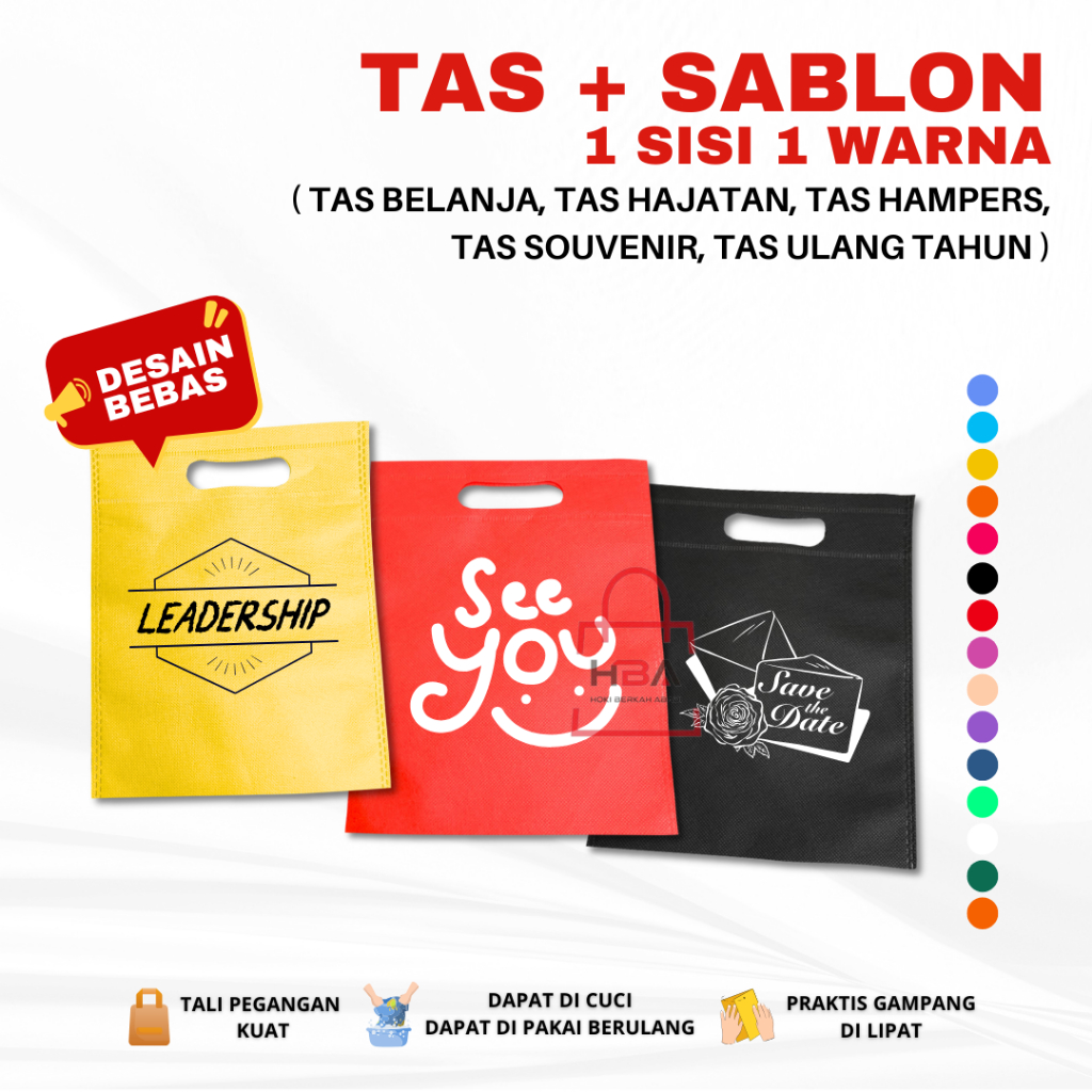 

CUSTOM SABLON PLUS TAS Goodie Bag OVAL 1 SISI 1 WARNA Uk 20X26 25X35 30X40 Spunbond Tas Belanja Totebag Hampers Souvenir Nikah