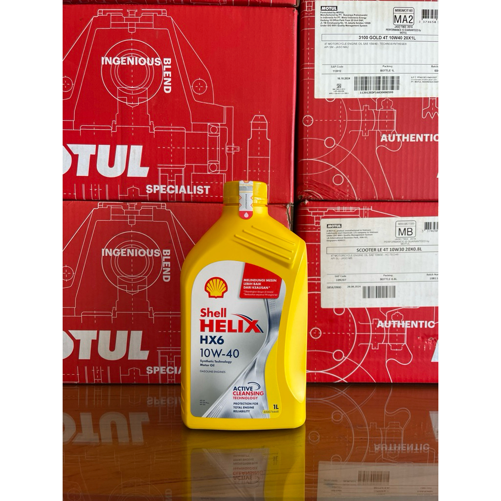 Oli Shell Helix HX6 SAE 10W-40 (1L) Ori Garansi 100%