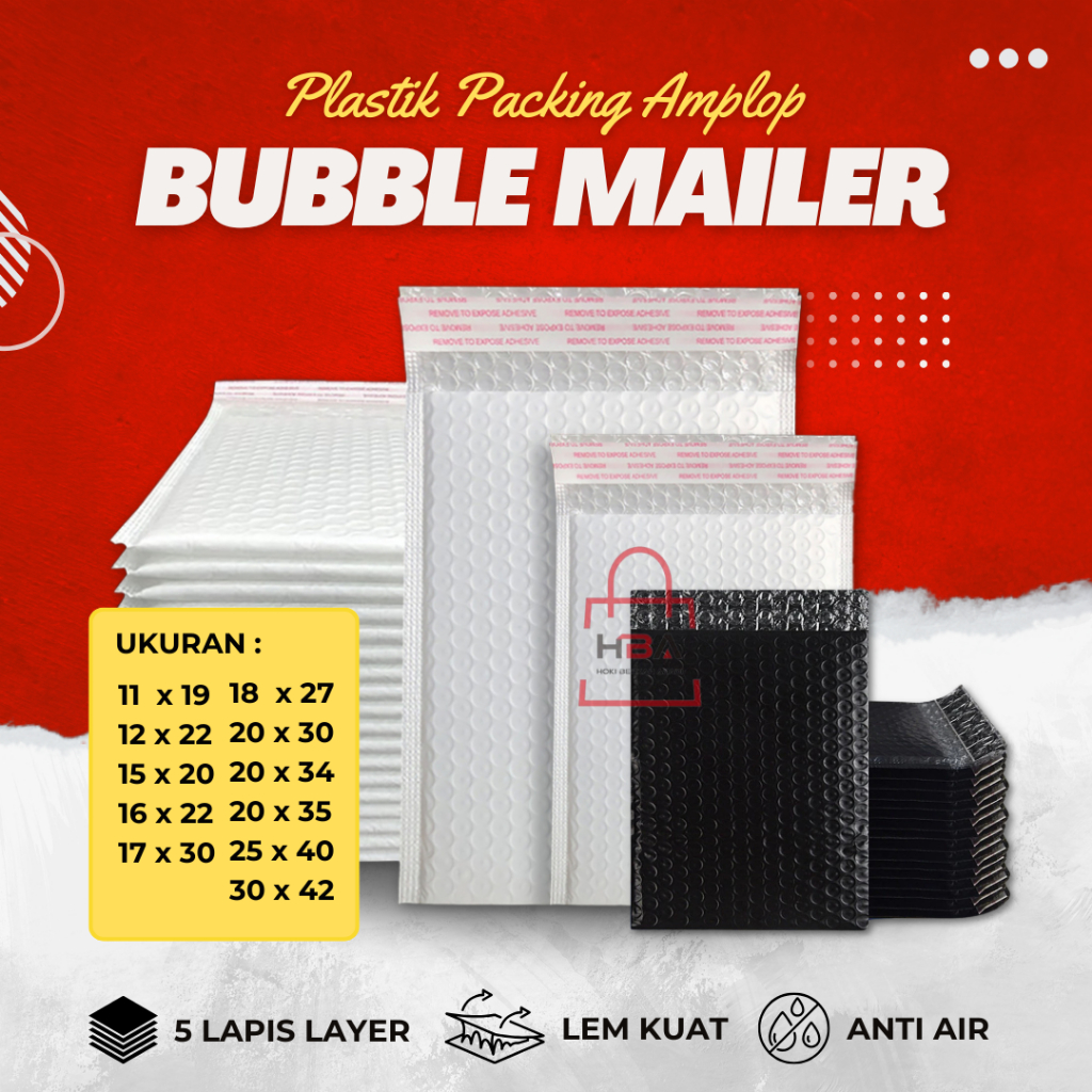 

Kantong Plastik Packing Amplop BUBBLE MAILER Putih WHITE Bubble Wrap Polymailer Bungkus Paket Olshop Premium