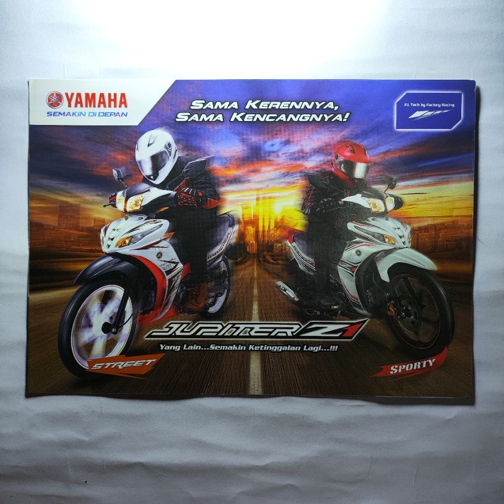 Brosur Flyer Leaflet Poster Jadul Lawas Yamaha Jupiter Z1 Tahun 2013