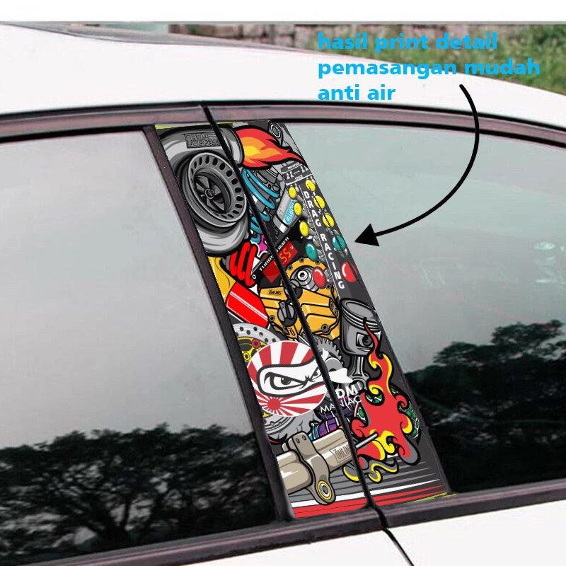 HEMAT Stiker pillar Mobil Pilar Jendela Mobil custom pilar mobil sticker mobil stiker mobil jdm
