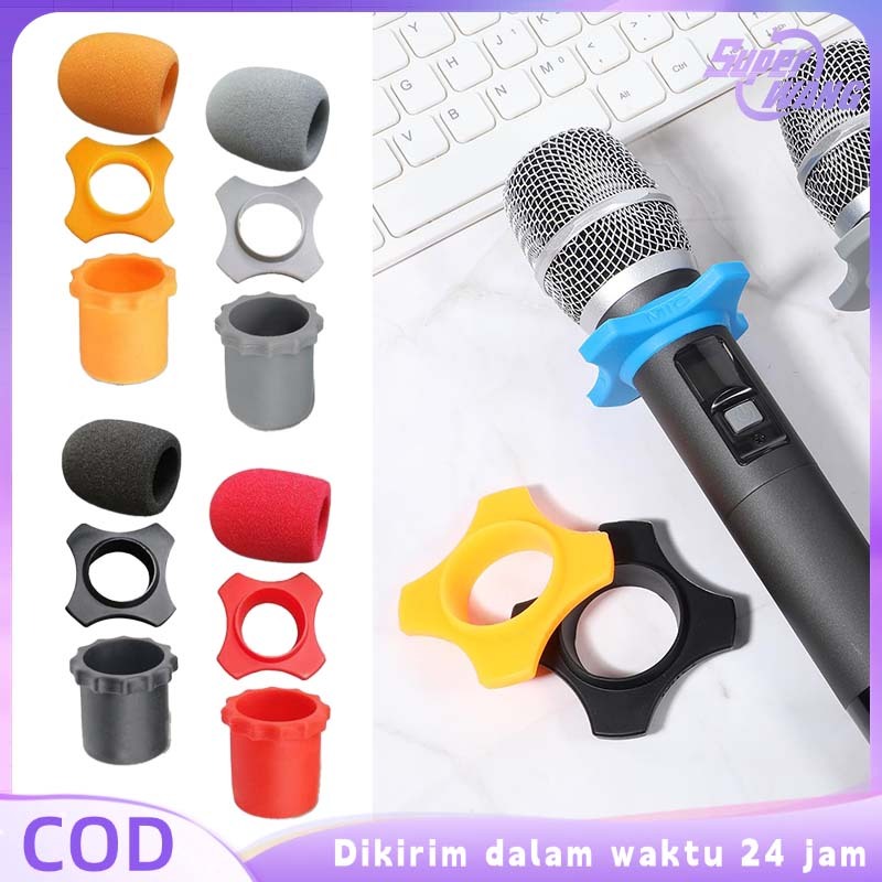 1set Ring Mic Ring Karet Pelindung Microphone Busa Mic Wireless Mic Holder Mikrofon Wireless Microph