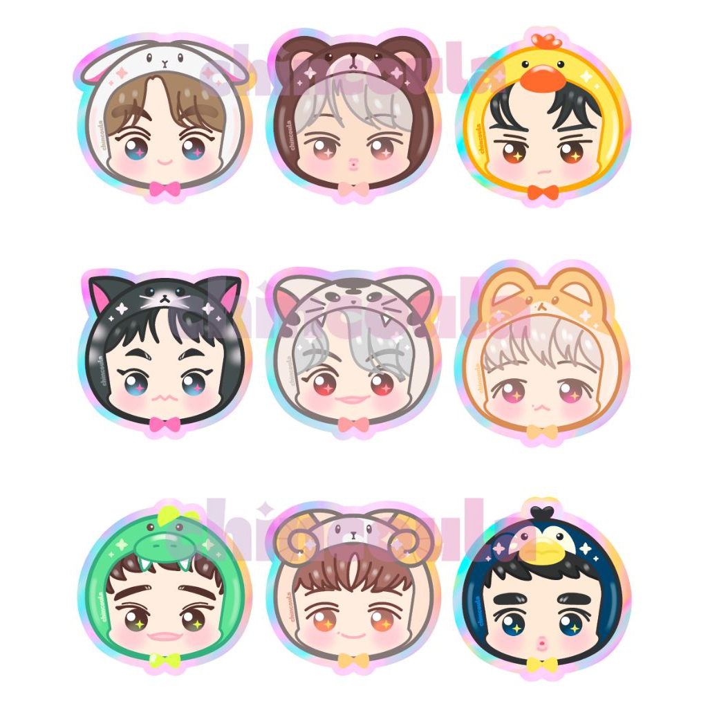 

chincoula - (MIN. 10K) mini vinyl sticker glitter EXO 3cm | suho kai sehun xiumin chanyeol baekhyun chen lay kyungsoo | sticker kpop