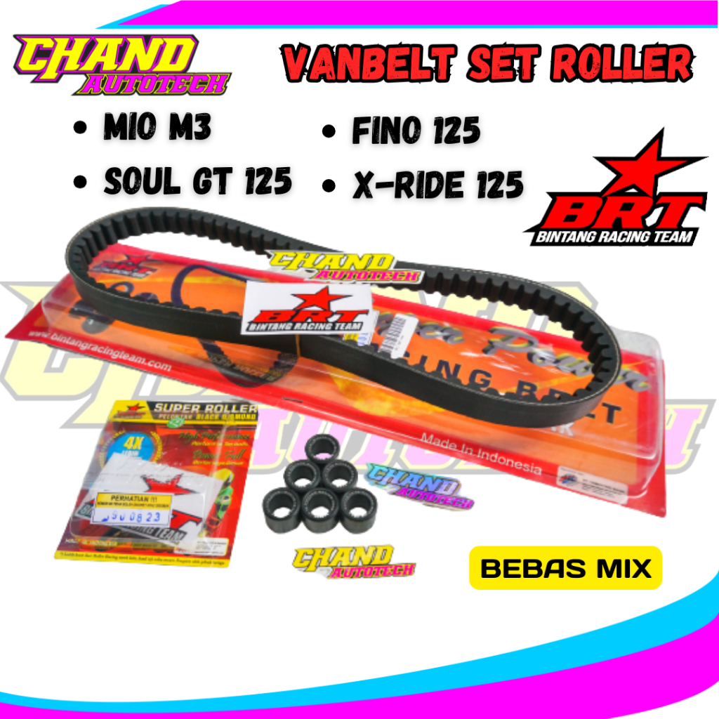 Vbelt Vanbelt Set Roller BRT Mio m3 Fino 125 Gear 125 Venbelt V-belt BRT Filano Fazzio Freego BRT
