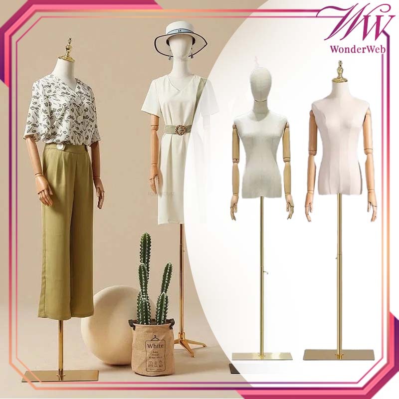 Manekin Wanita Setengah Badan Set Adjustable Patung Manekin Setengah Badan Patung Wanita Setengah Ba