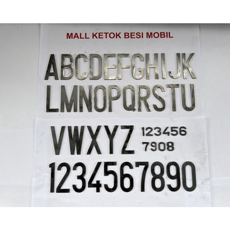 KODE R85U Mall Huruf Plat Mobil Font Standart Bahan Besi