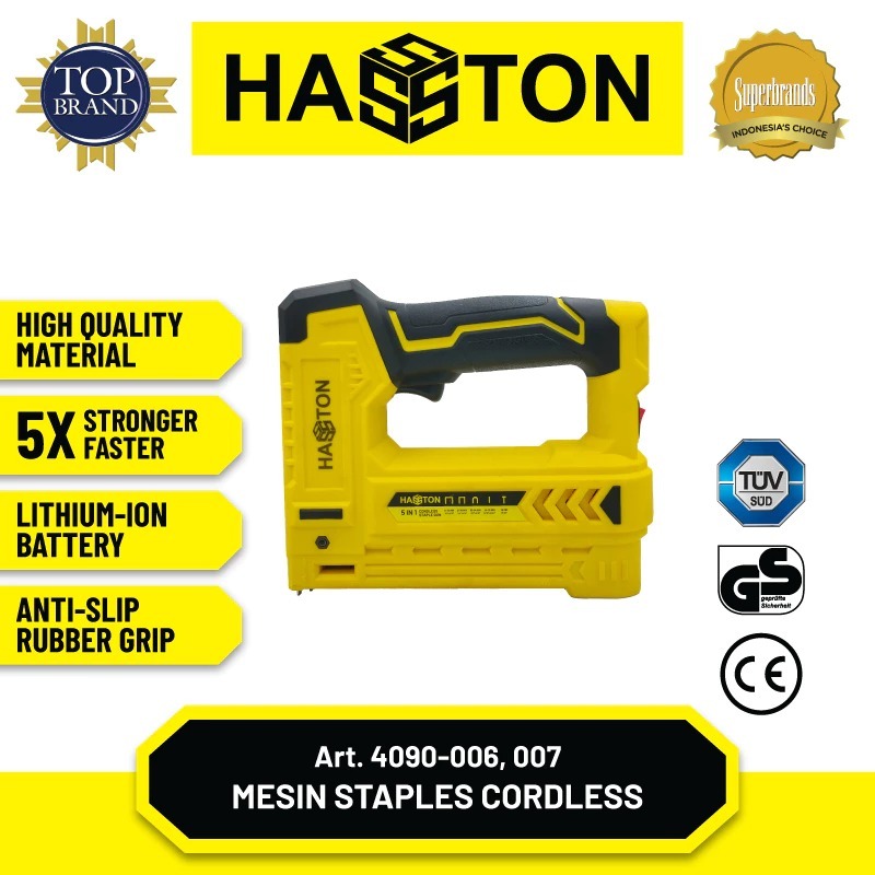 

Mesin Staples Cordless 5 in 1 HASTON / Cordless Staples Gun(4090)