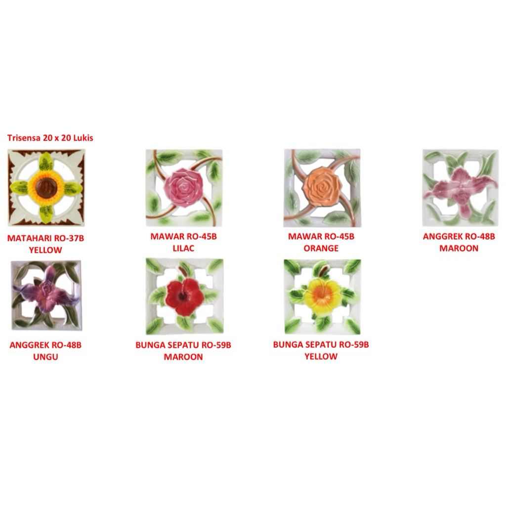 20x20 Roster Trisensa / Lubang Angin Lukis / Roster Keramik Lukis Trisensa