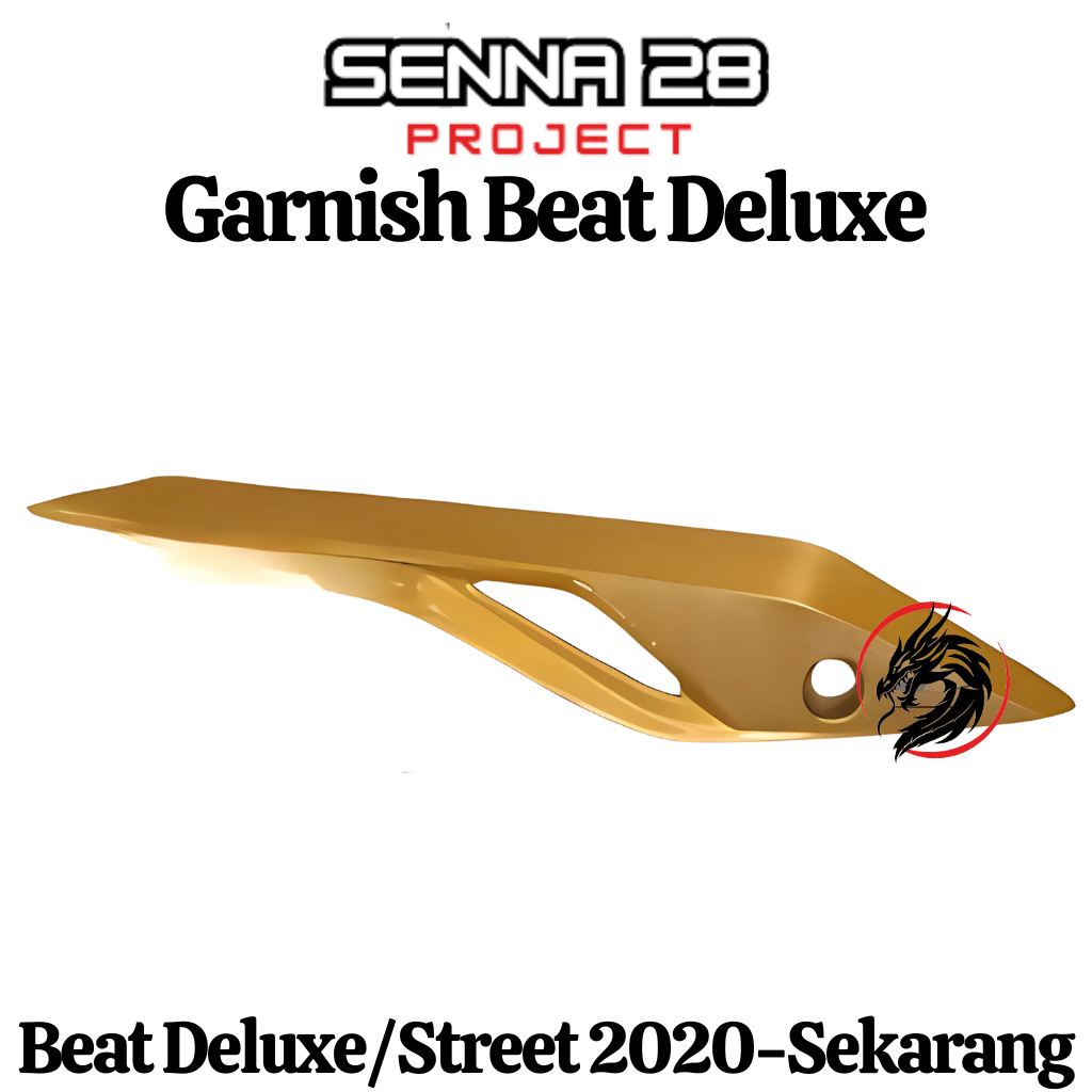 Cover tutup tameng pelindung knalpot beat deluxe street new led 2020 K1A set aksesoris garnish gold