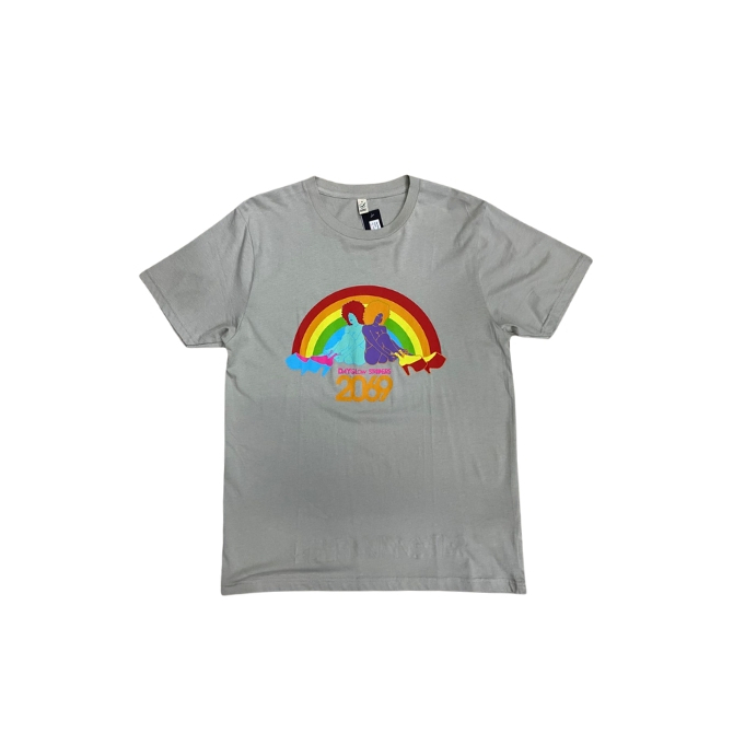 Kaos Band The Flaming Lips Dayglow Stripes Tshirt Grey