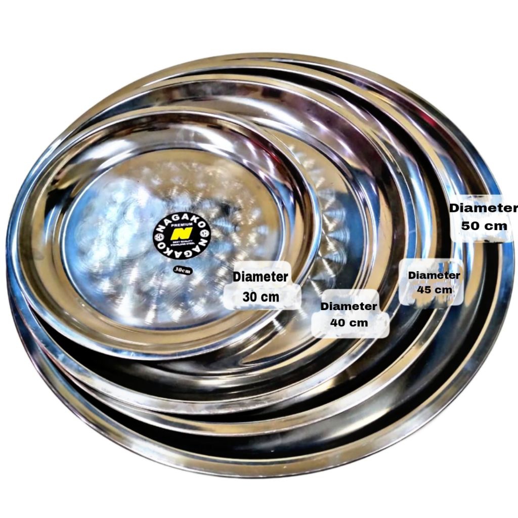 Baki Talam Nampan Bulat Stainless Calypso Nagako 50cm