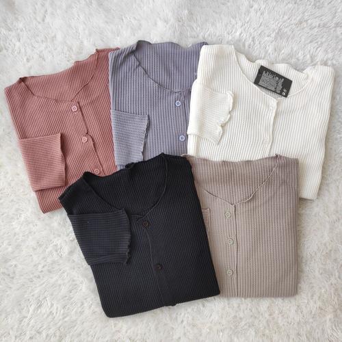 Cardigan Anak Perempuan 9 Tahun Premium Bahan Wafer Korean Style Crop top Atasan Anak Permepua