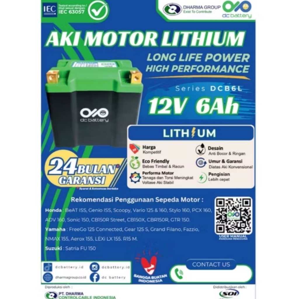 Aki lithium sepeda motor