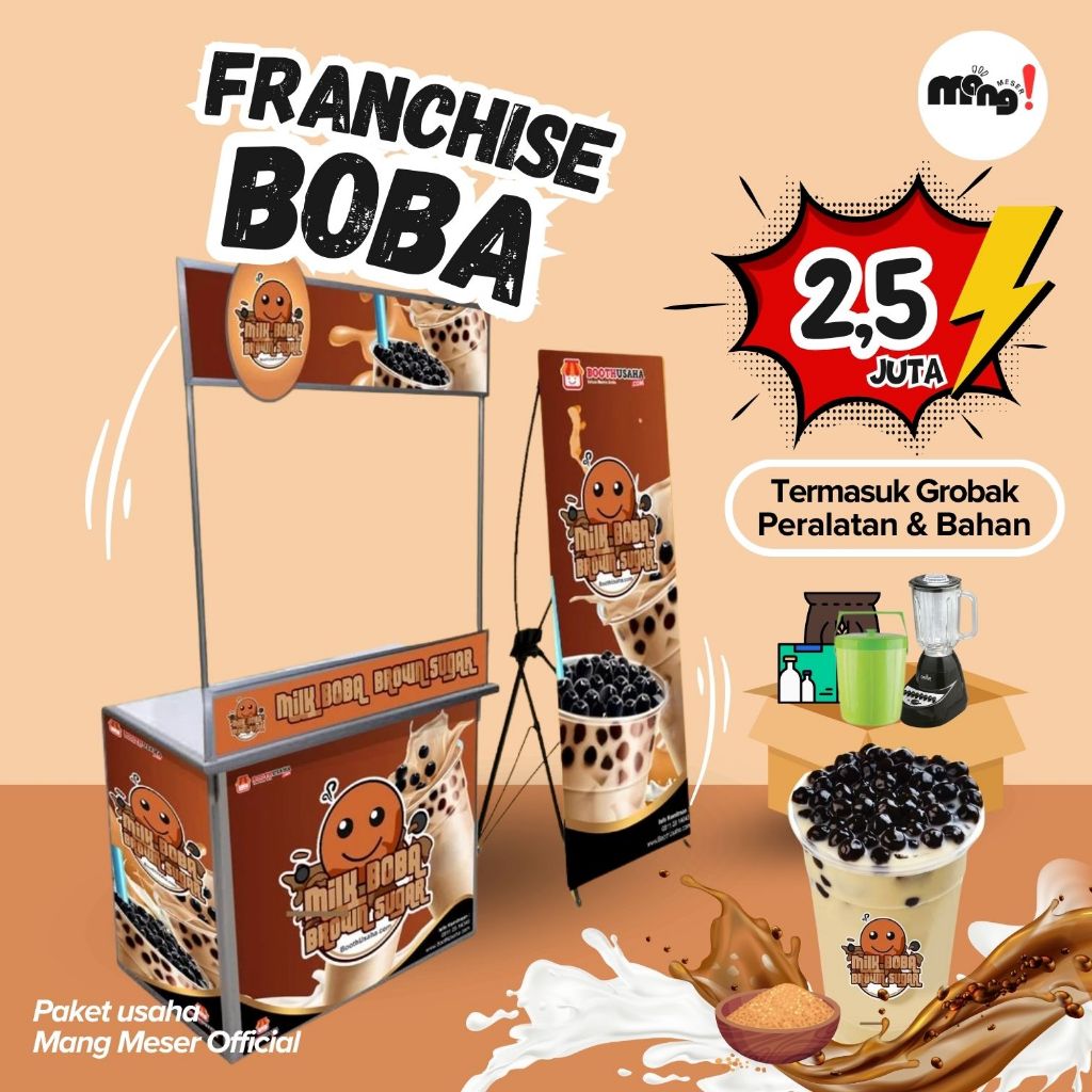 PAKET USAHA BOBA DRINK || FRANCHISE PERALATAN LENGKAP SIAP JUALAN - MANG MESER