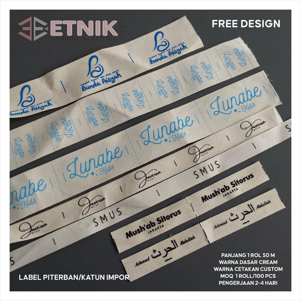 

label baju bahan piterban imfort/lembut sablon custom/label baju sablon/label sablon custom/label katun/label katun lembut