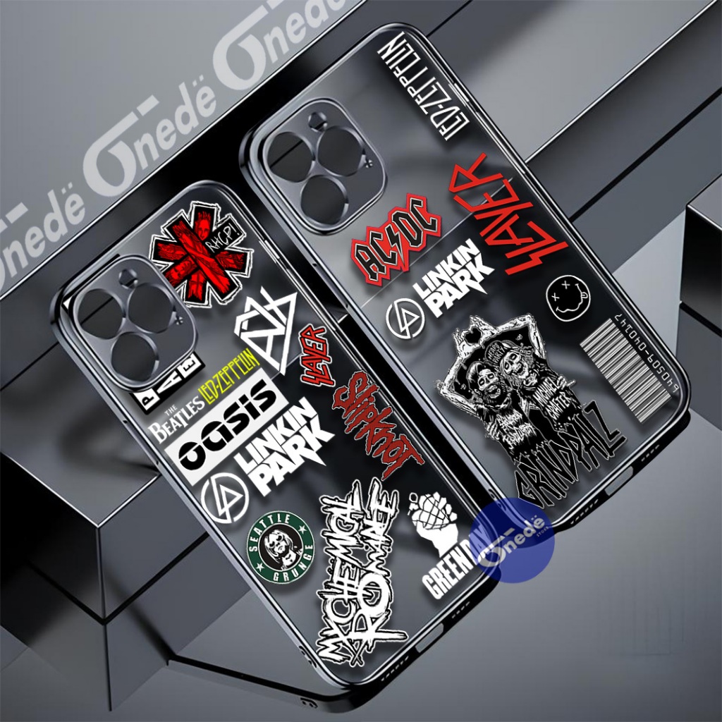 Onede Clear Softcase For Oppo A18 / A15 / A16 / A5s / A12 / A3x Case Bening Motif Stiker Metal - All