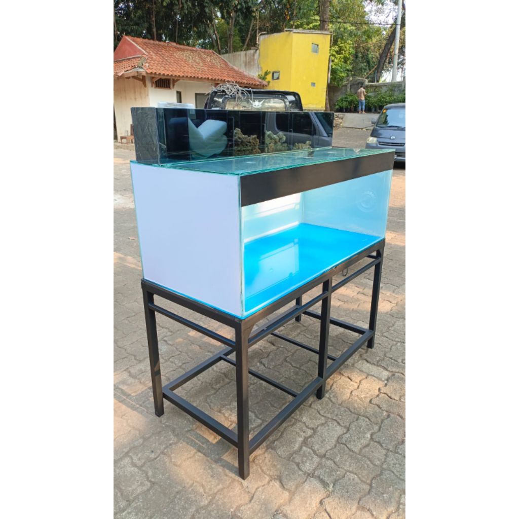 Aquarium kaca ukuran 140 50 60 kaca 10 mili ser rak dan top filter