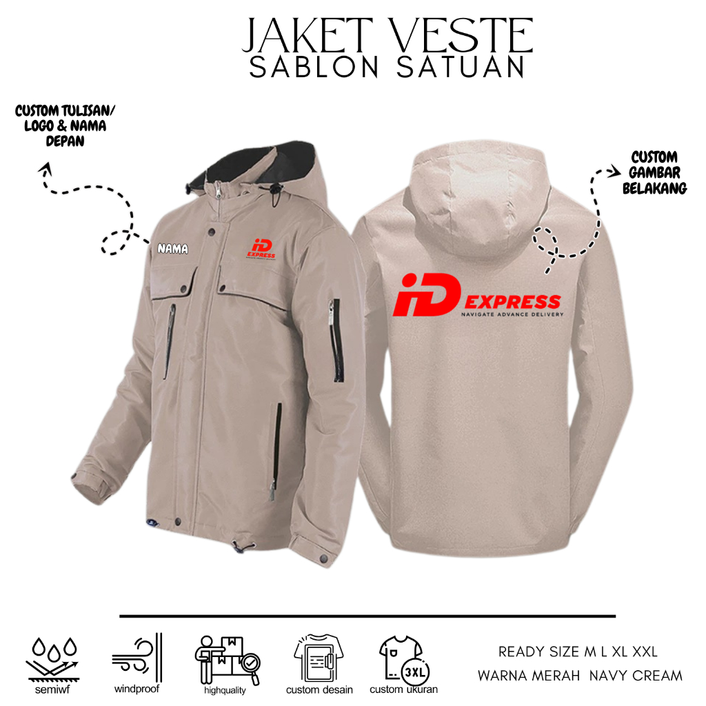 COSTUM JAKET SABLON SATUAN JAKET VESTE CUSTOM ID EXPRESS