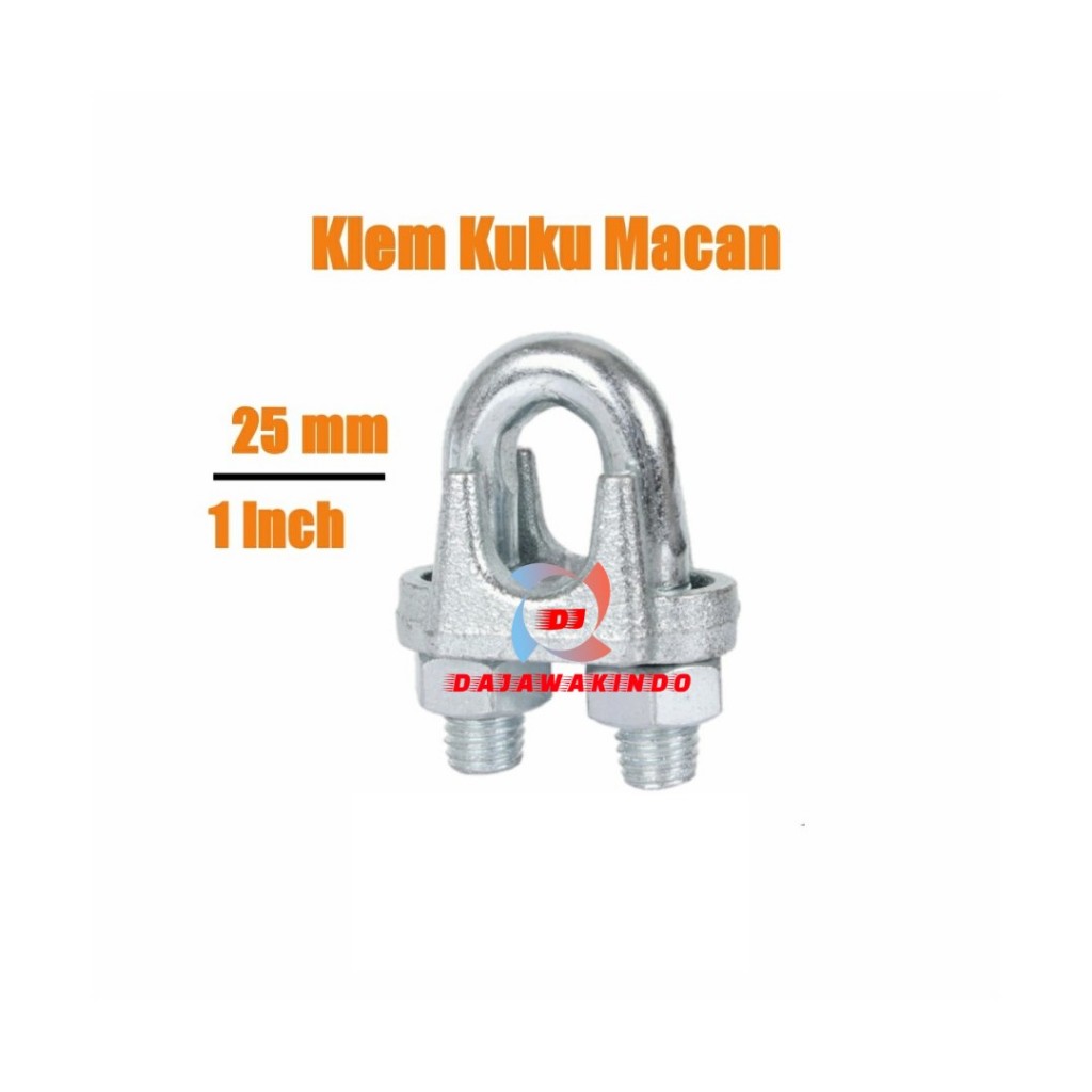 Klem Sling 25mm / Wire Rope Clip 25mm / Klem Seling Kuku Macan 25mm
